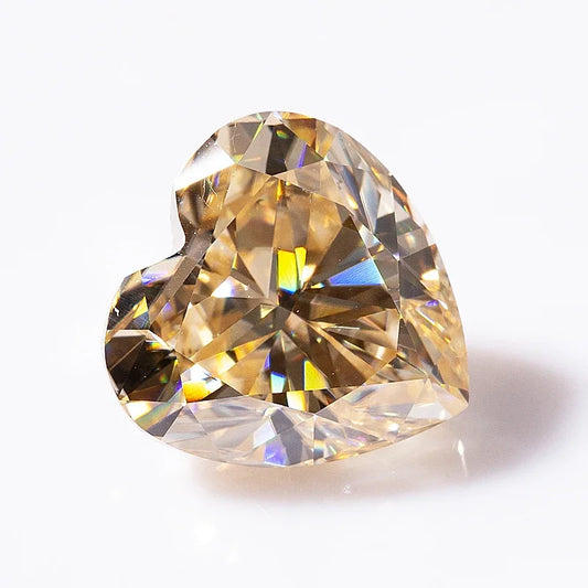 Champagne Heart Cut Moissanites