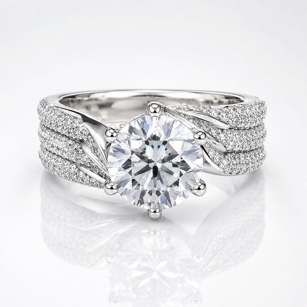 Royal Twist Round Brilliant Moissanite Engagement Ring