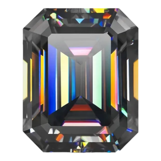 Grey Emerald Cut Moissanites