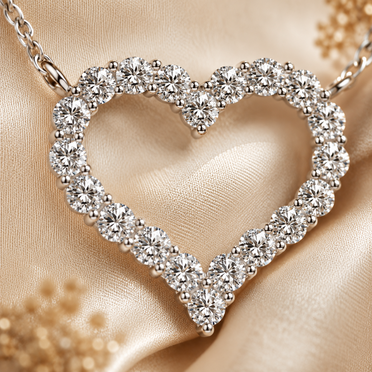 Open Heart Moissanite Necklace