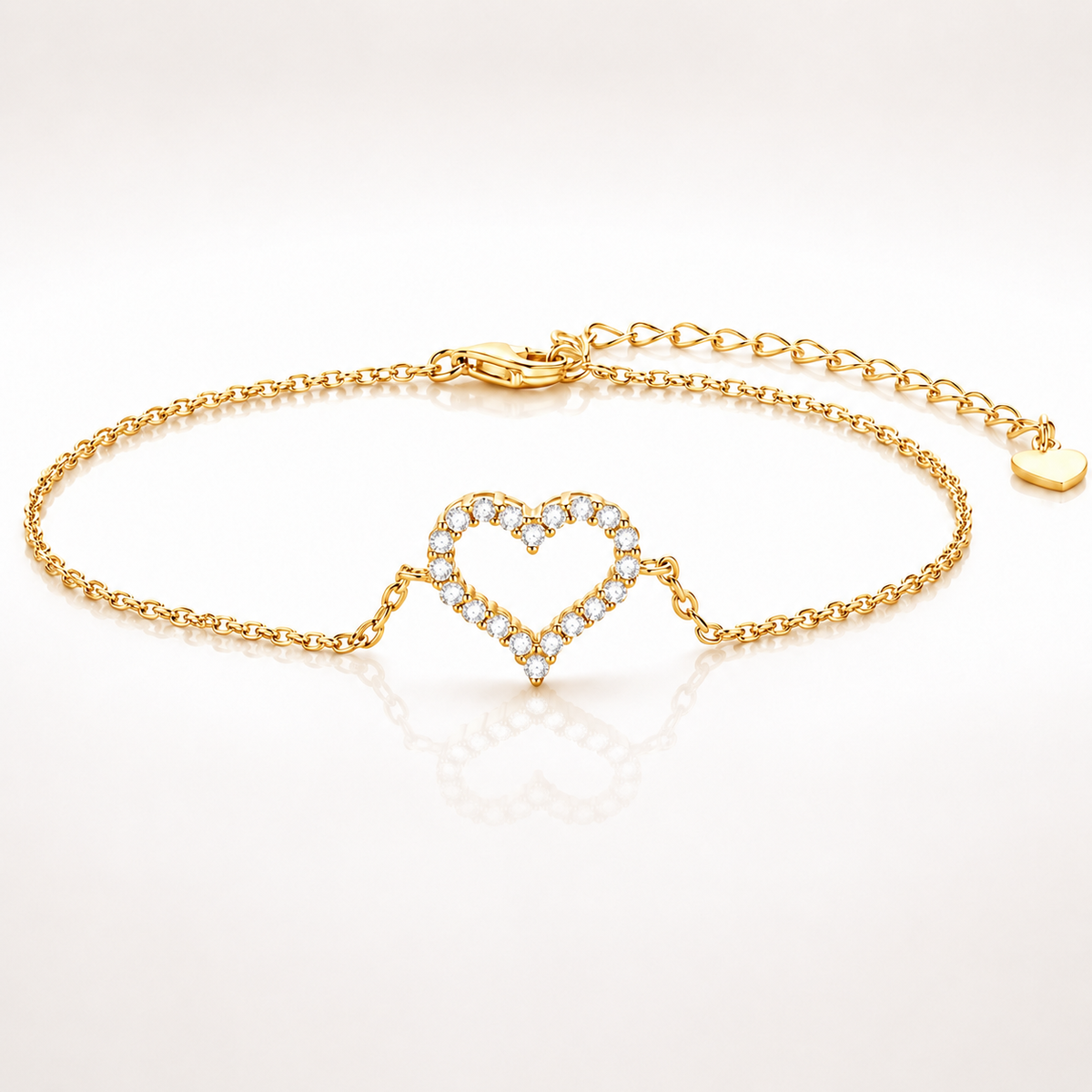 Open Heart Moissanite Bracelet