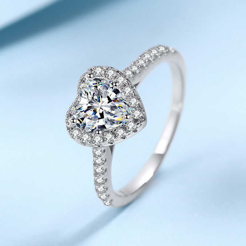 Dazzling Delights Heart Cut Moissanite Halo Ring