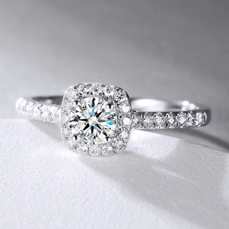 Dazzling Delights Elegant Moissanite Halo Ring