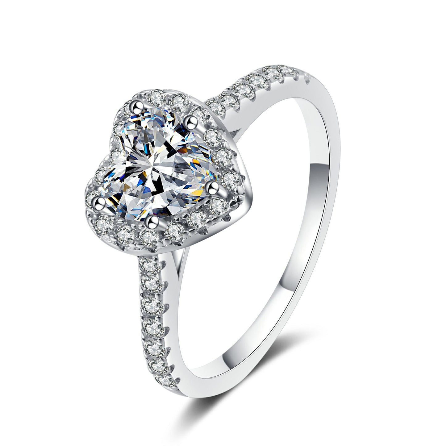 Dazzling Delights Heart Cut Moissanite Halo Ring