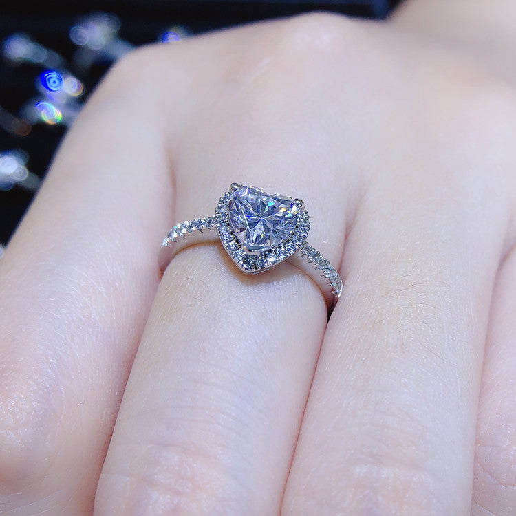 Dazzling Delights Heart Cut Moissanite Halo Ring