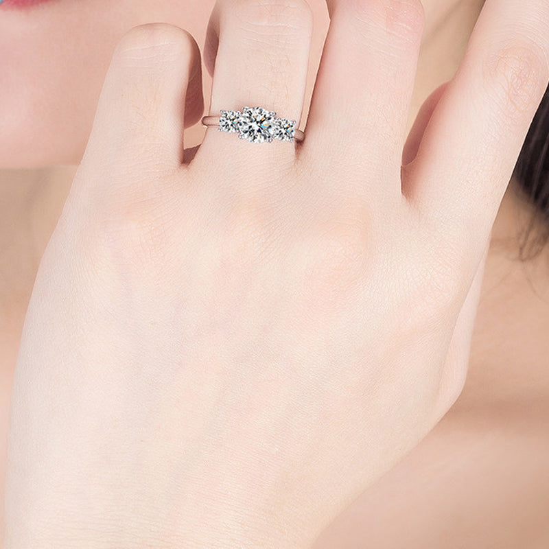Dazzling Delights 2ct Moissanite Trilogy Ring