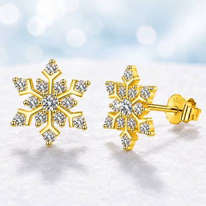 Snowflake Moissanite Stud Earrings