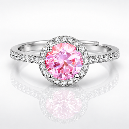 1ct Adjustable Coloured Moissanite Halo Engagement Ring