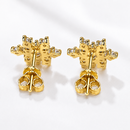 Snowflake Moissanite Stud Earrings