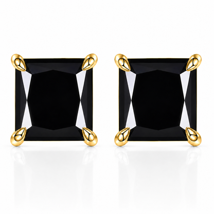 Princess Cut Coloured Moissanite Stud Earrings