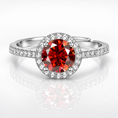 1ct Adjustable Coloured Moissanite Halo Engagement Ring