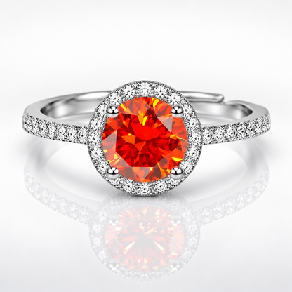 1ct Adjustable Coloured Moissanite Halo Engagement Ring