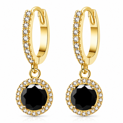 Halo Moissanite Hoop Drop Earrings