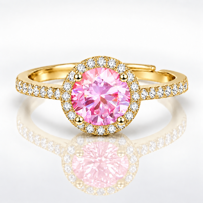 1ct Adjustable Coloured Moissanite Halo Engagement Ring