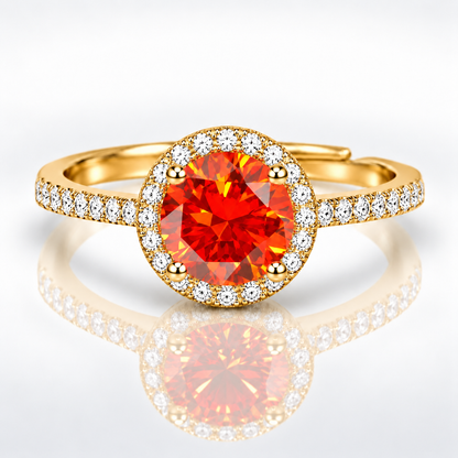1ct Adjustable Coloured Moissanite Halo Engagement Ring