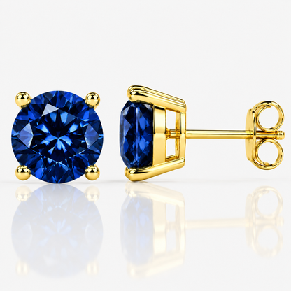 Four Prong Moissanite Solitaire Stud Earrings