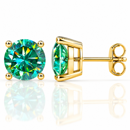 Four Prong Moissanite Solitaire Stud Earrings