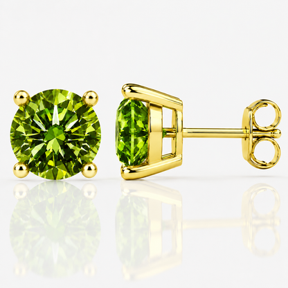Four Prong Moissanite Solitaire Stud Earrings