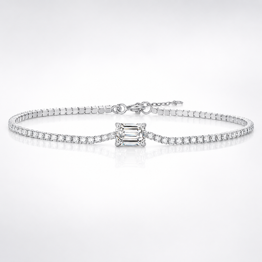 Emerald Cut Moissanite Tennis Bracelet