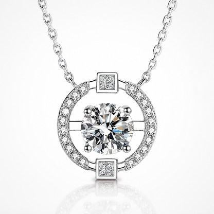 Floating Circle Moissanite Pendant Necklace