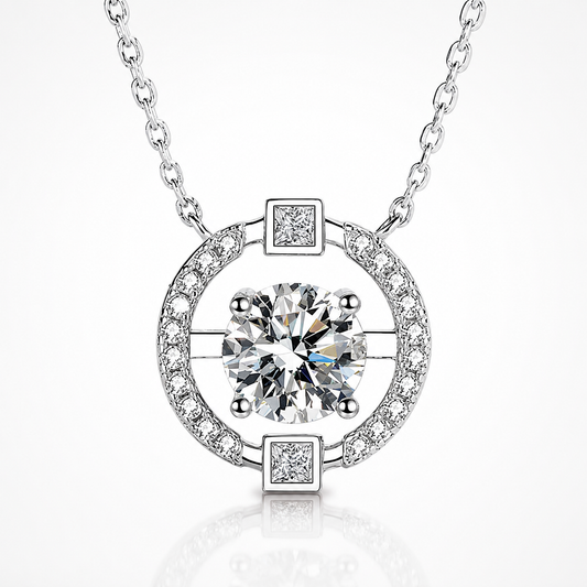 Floating Circle Moissanite Pendant Necklace