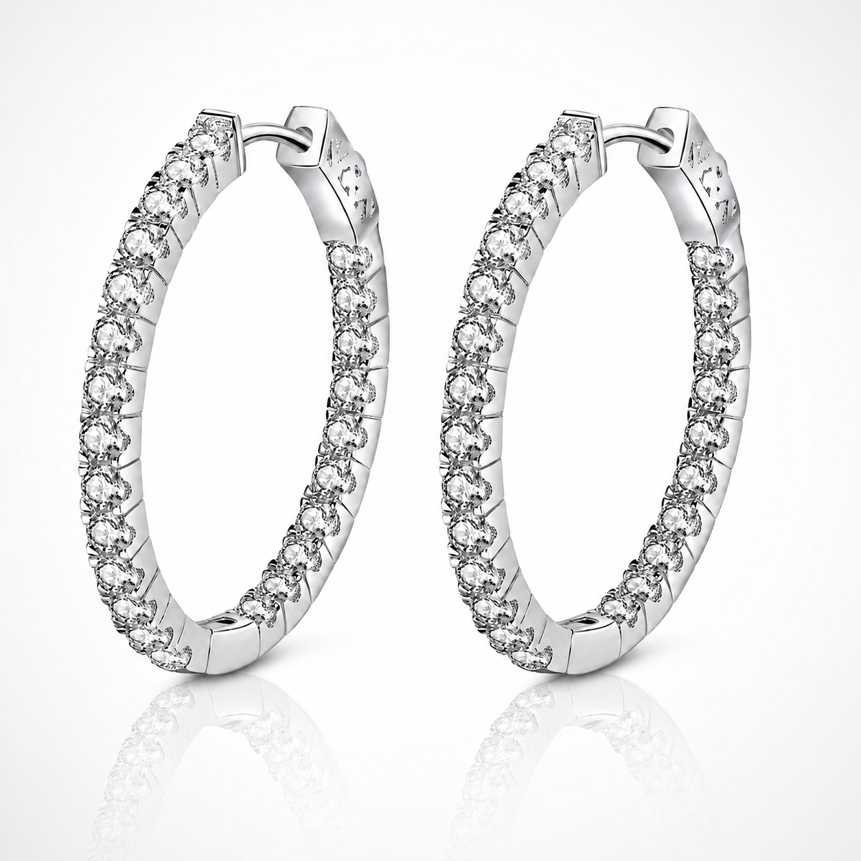 Inside Out Moissanite Hoop Earrings – 2.88ct