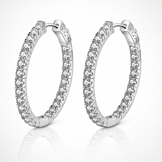 Inside Out Moissanite Hoop Earrings – 2.88ct