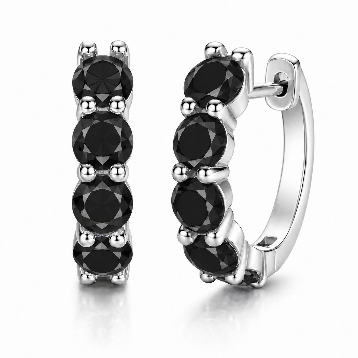 Five Stone Moissanite Hoop Earrings – 2.0ct