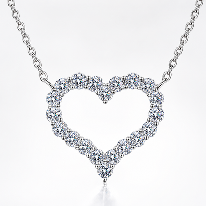Open Heart Moissanite Necklace