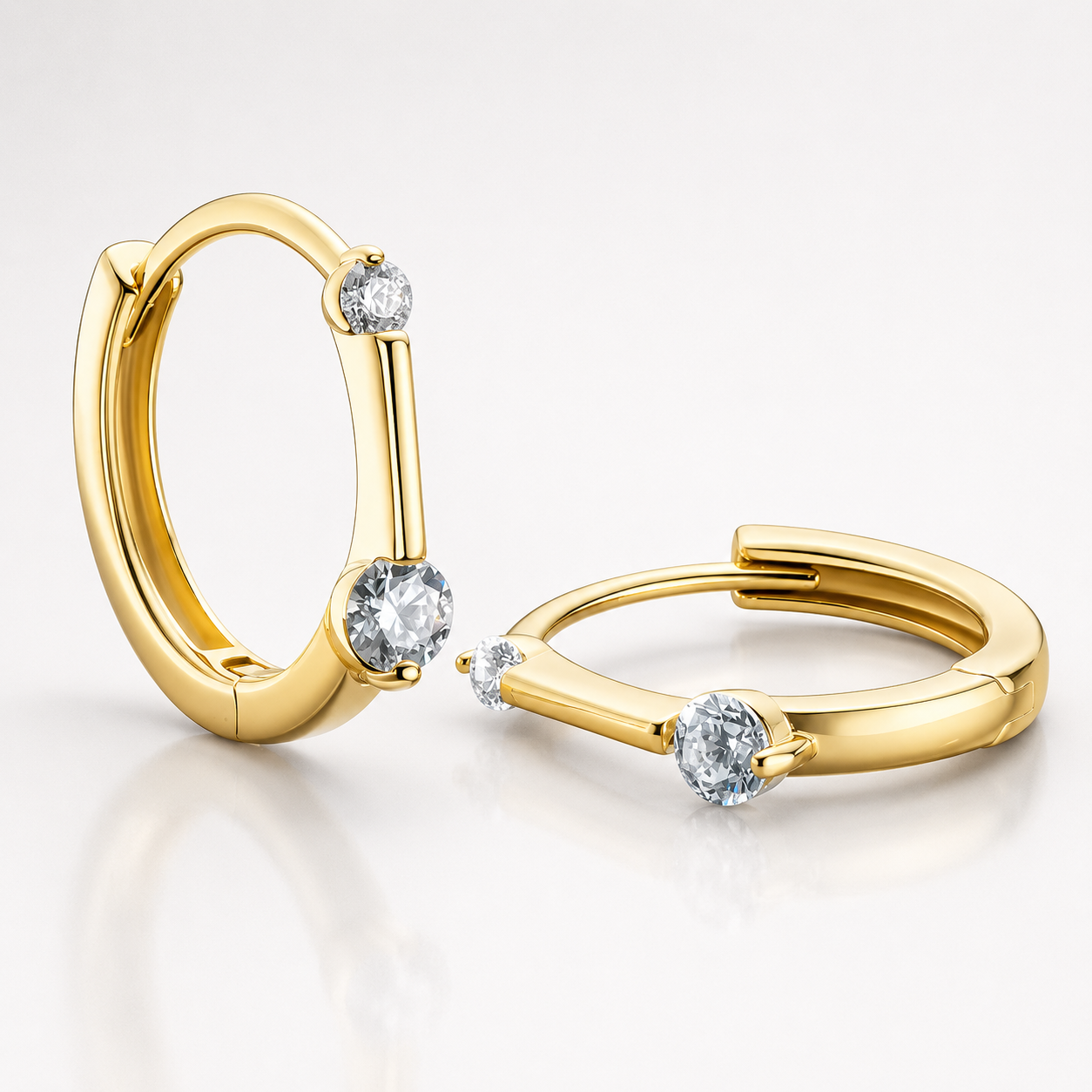 Floating Moissanite Hoop Earrings