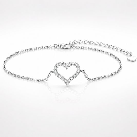 Open Heart Moissanite Bracelet