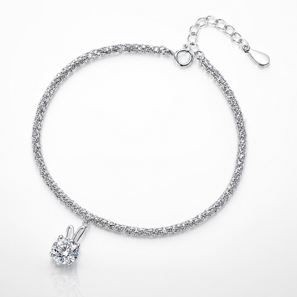 Bunny Ear Solitaire Moissanite Bracelet