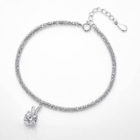 Bunny Ear Solitaire Moissanite Bracelet