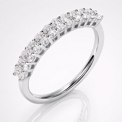 1ct Oval Cut Moissanite Half-Eternity Wedding Band