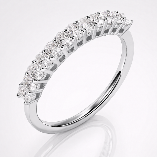 1ct Oval Cut Moissanite Half-Eternity Wedding Band