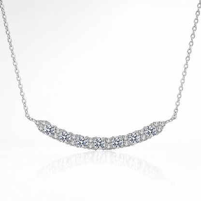 Curved Moissanite Bar Necklace