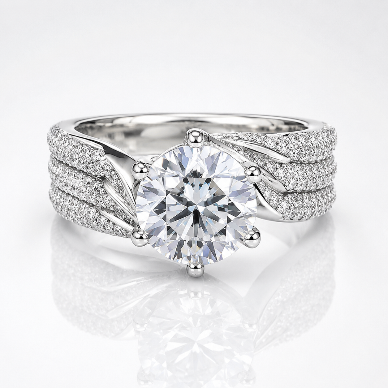 Royal Twist Round Brilliant Moissanite Engagement Ring