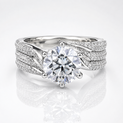 Royal Twist Round Brilliant Moissanite Engagement Ring