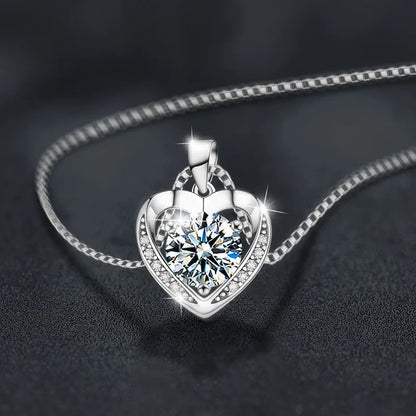 Shimmering Moissanite Heart Pendant Necklace