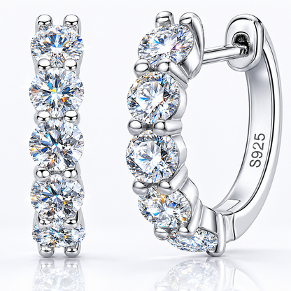 Graduated Moissanite Hoop Earrings – 3ct