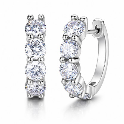 Five Stone Moissanite Hoop Earrings – 2.0ct