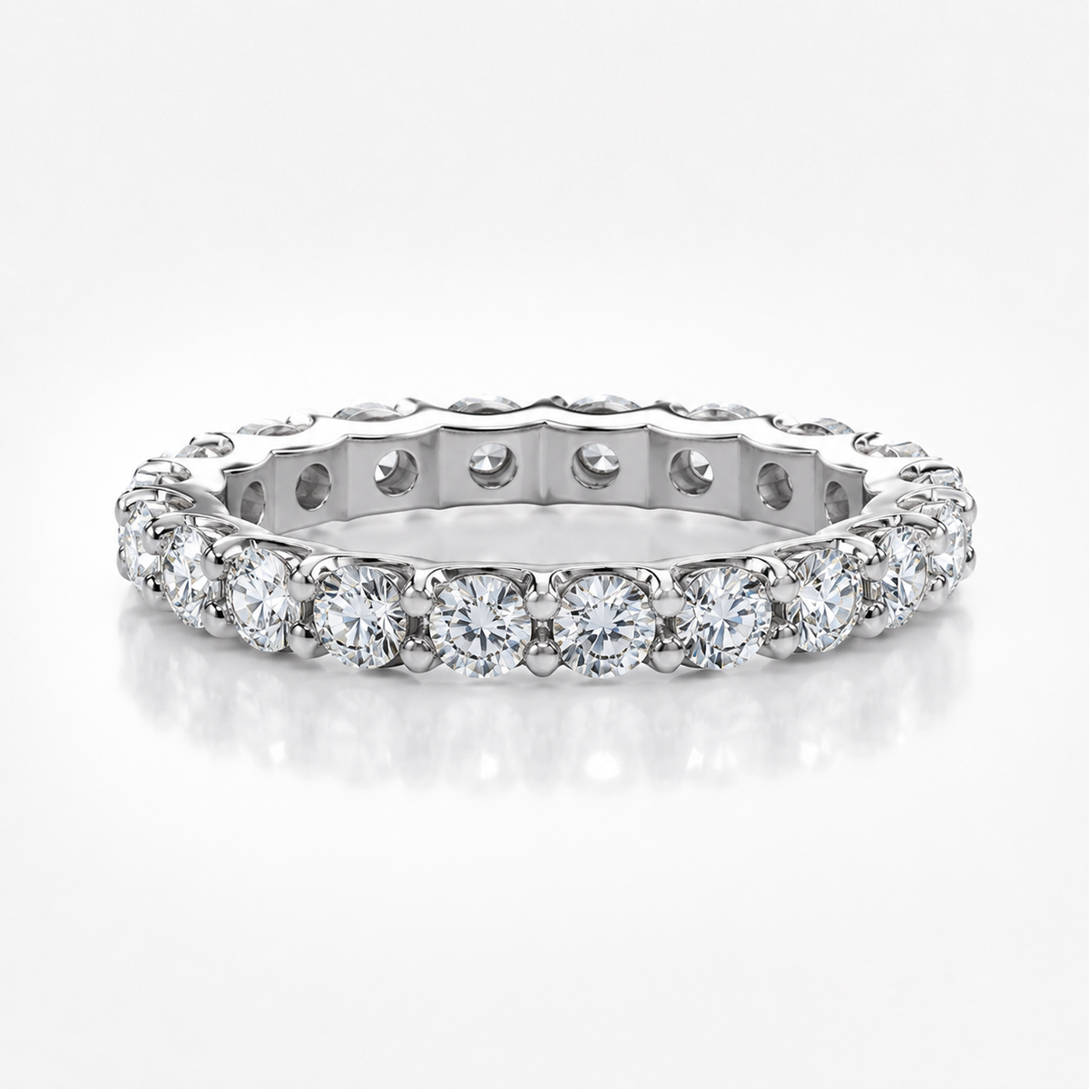 2.1ct Round Brilliant Cut Moissanite Full Eternity Ring Wedding Band