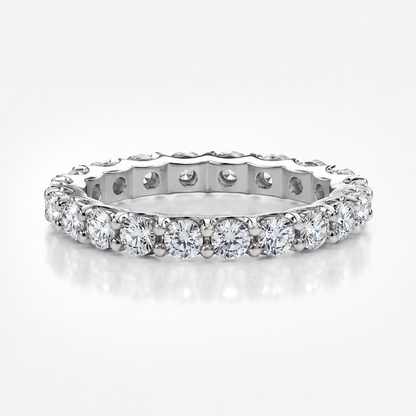 2.1ct Round Brilliant Cut Moissanite Full Eternity Ring Wedding Band