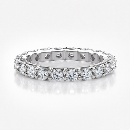2.1ct Round Brilliant Cut Moissanite Full Eternity Ring Wedding Band