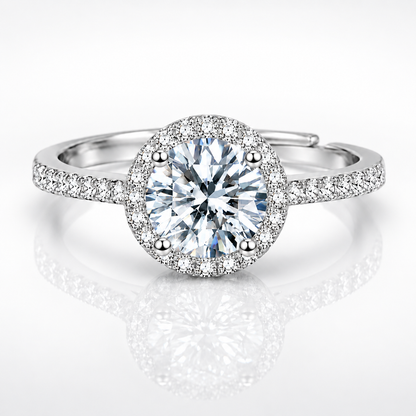 1ct Adjustable Coloured Moissanite Halo Engagement Ring