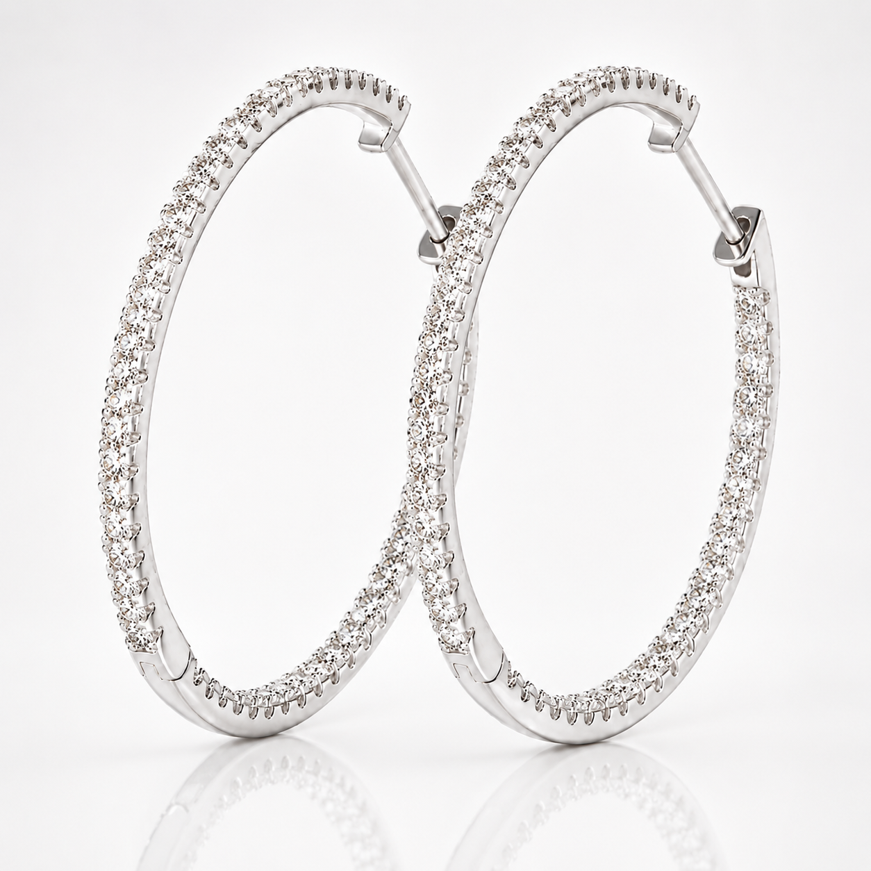 Pavé Moissanite Hoop Earrings
