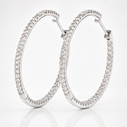 Pavé Moissanite Hoop Earrings