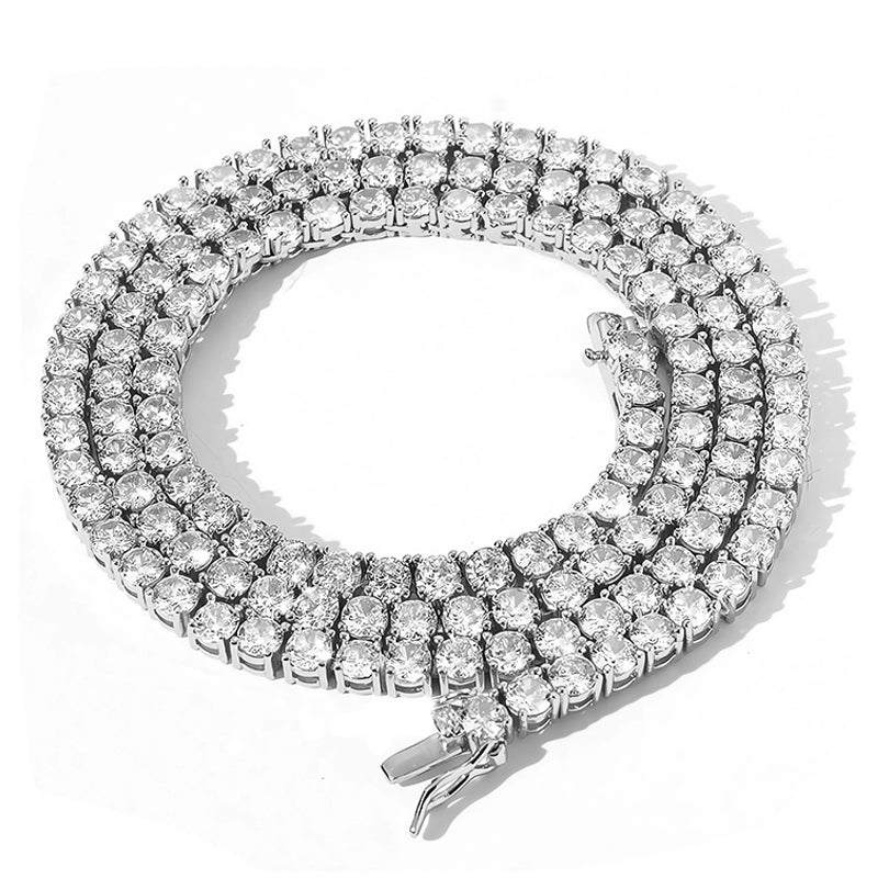 Round Brilliant Cut Moissanite Tennis Necklaces - Premium Jewelry from Dazzling Delights - Just $366.95! Shop now at Dazzling Delights