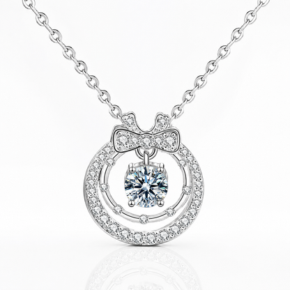 Floating Halo Moissanite Pendant Necklace