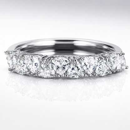 1ct Trillion Cut Moissanite Half-Eternity Wedding Band